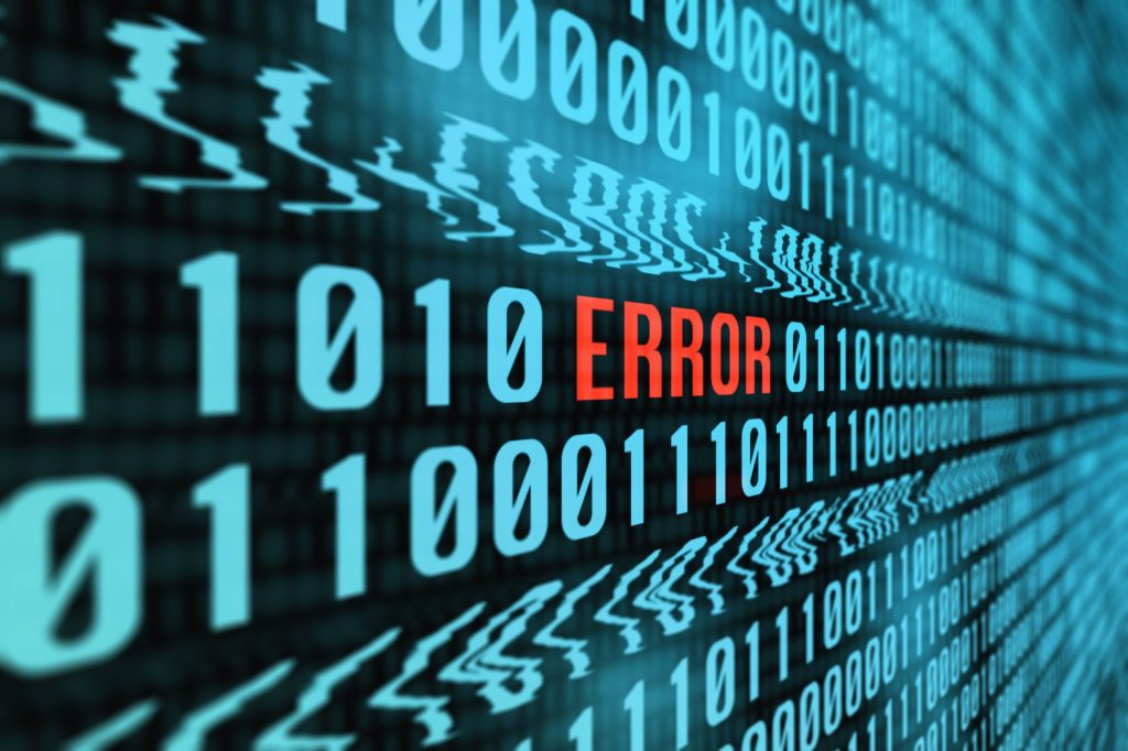 What is the percentage of error messages received during end to end testing? What are the common types of error messages?